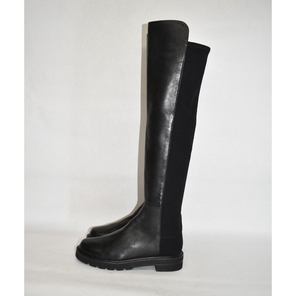 $950 STUART WEITZMAN Lift Over-The-Knee Leather Combat Boot LOWLAND 6.5 (PA30) - Picture 4 of 8
